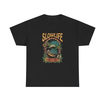 Slow life And love Grafik T-Shirt Unisex Schweres Baumwoll-Tee NEU