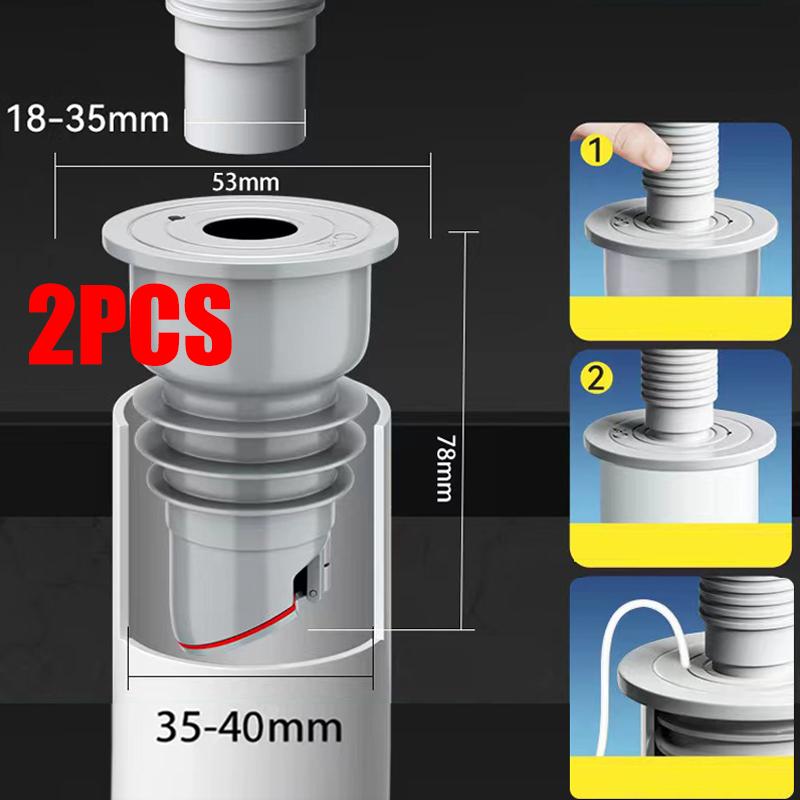 Silicone Bathroom Sewer Seal Ring Kitchen Sink Sewer Pipe Seal Plug Washing Machine Anti-odor Leakage Floor Drain Seal Connector