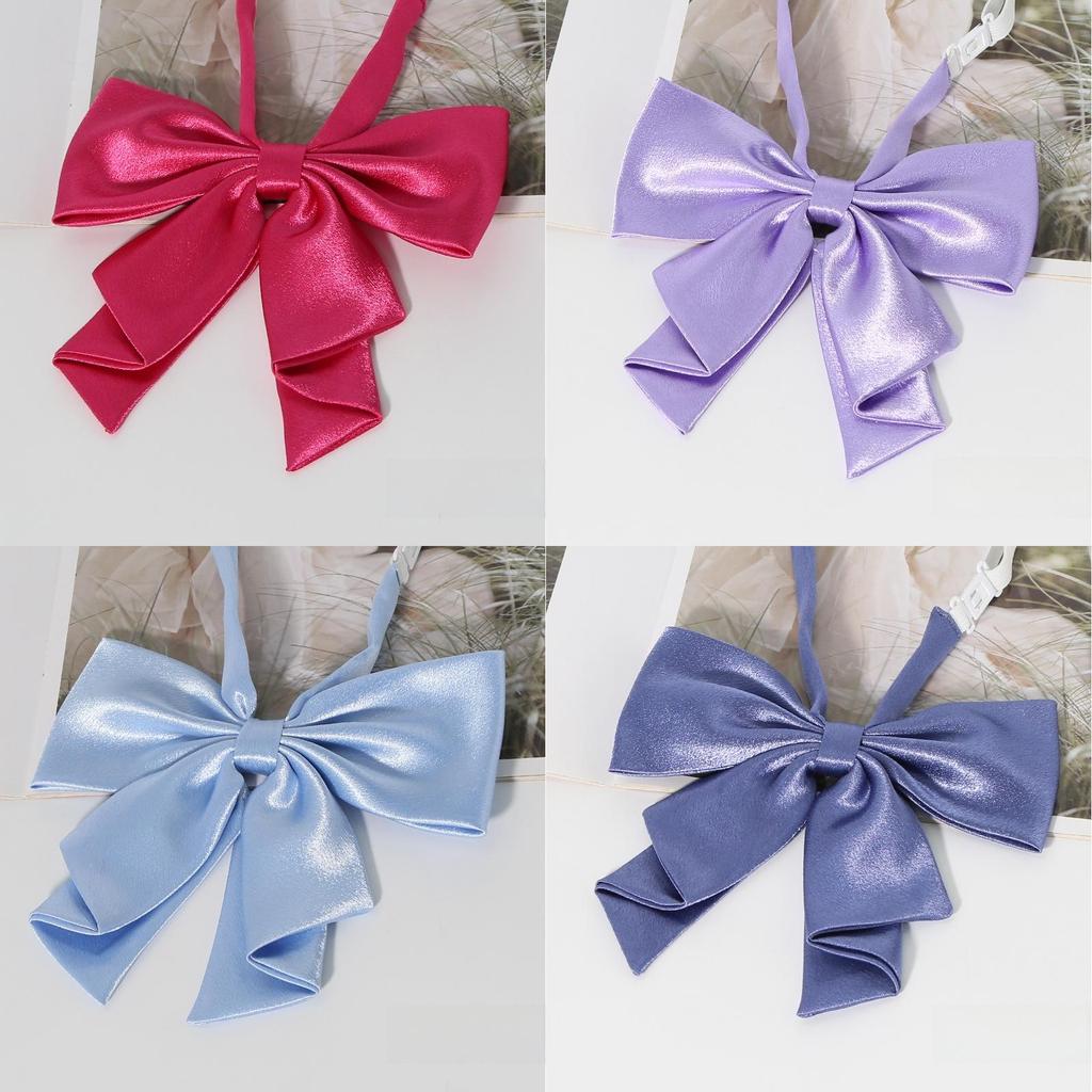 Jk Girls School Uniform Bow Tie With Woven Fabric For Casual And Formal Wear