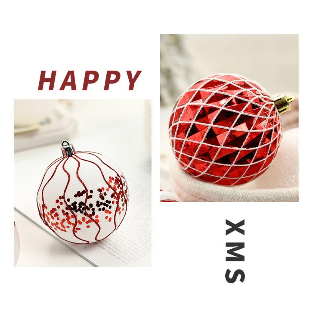 16pcs 8cm Painted Christmas Ball Glitter Christmas Tree Ornament Christma Tree Hanging Ball Colorful Xmas Hanging Pendant
