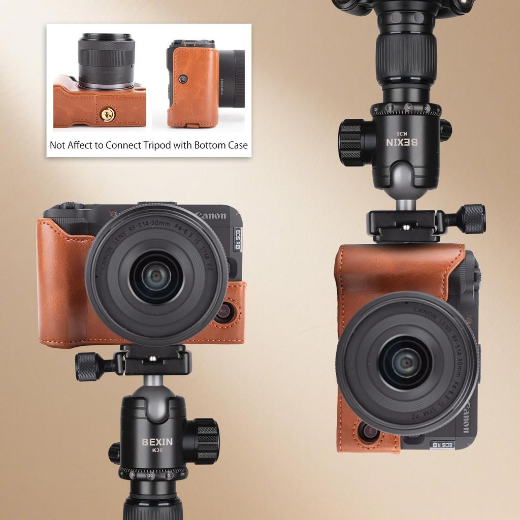 Kinokoo Canon EOS R50 V EOS R50 V PU Leather Protective Cover for EOS R50 Digital Camera with Detachable Carry Case with Adjustable Shoulder Strap