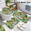 Smurfs Custom Name 3Pcs Flannel Bathroom Mat Set Toilet Rug Personalized Bath Decor