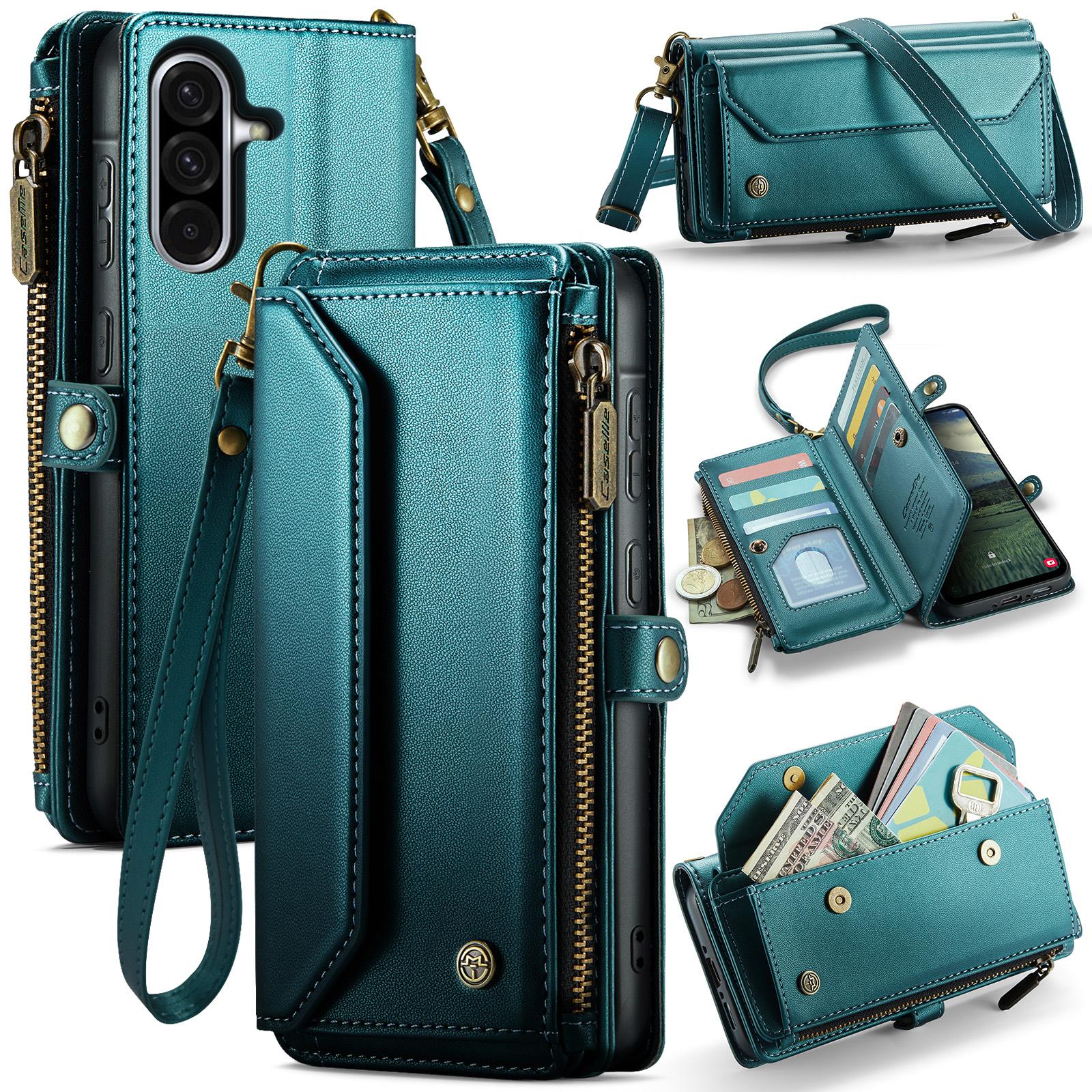 

For Samsung Galaxy A17 5G/A17 4G Leather Case CASEME C36 Zipper 10 Card Slots Phone Cover with Straps