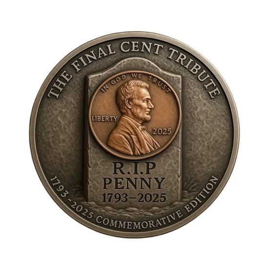 Der letzte Penny Tribut-Token Souvenir-Münze Sammlerqualität Letzte Penny Tribut-Münze mit Vintage-Finish Gedenkmünze