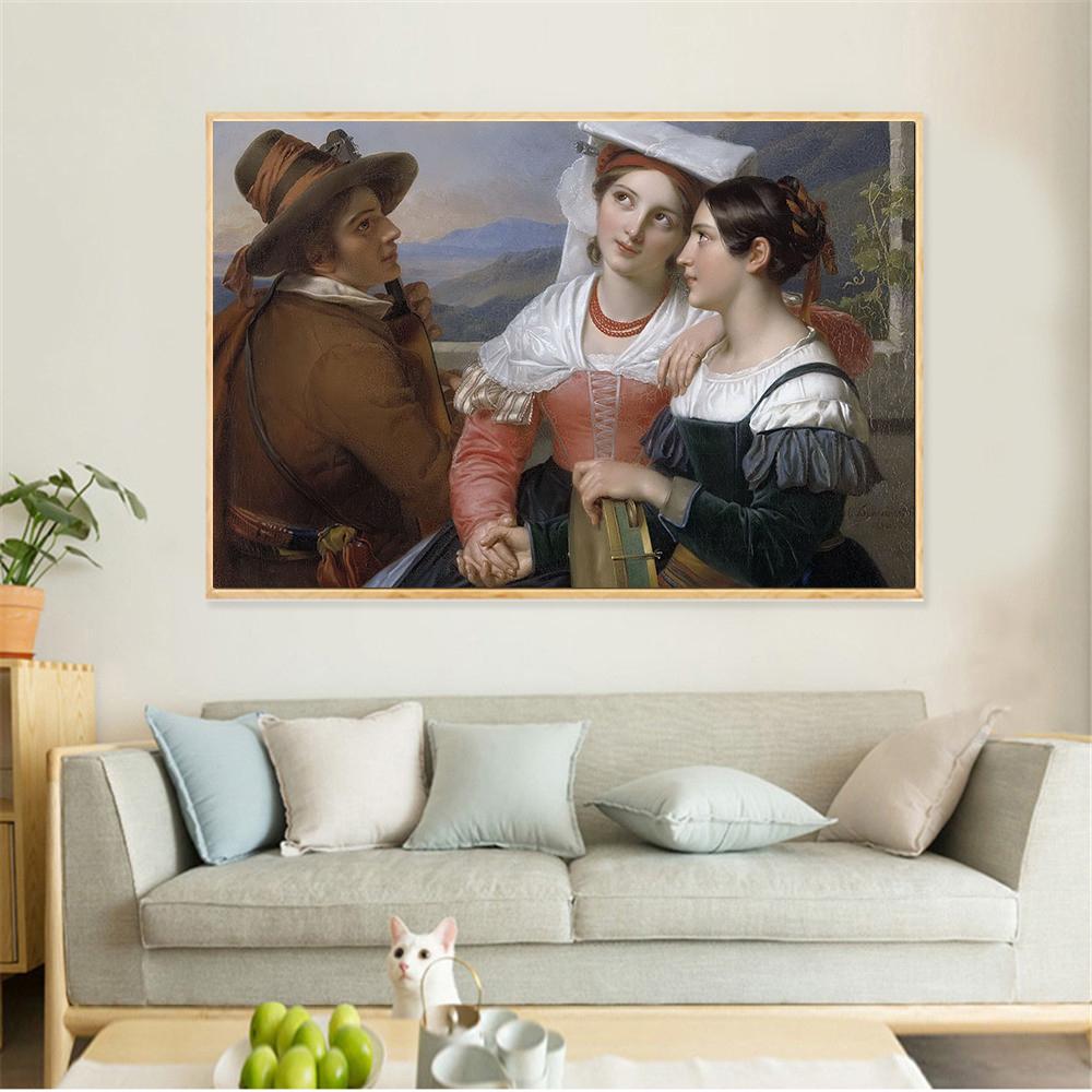 Arte de pared, pintura al óleo abstracta Retro, imágenes artísticas europeas para cantar música, imágenes de pared Vintage para decoración de sala de estar