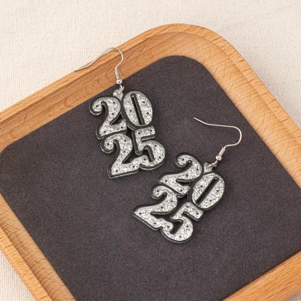 2025 Number Number 2025 Dangle Earrings Snake Letter Number Figure Earring  Christmas