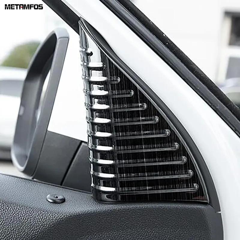 For Volkswagen VW T-Roc TROC 2018-2024 2025 Carbon Fiber Front Window A Pillar Triangle Speaker Cover Trim Interior Accessories