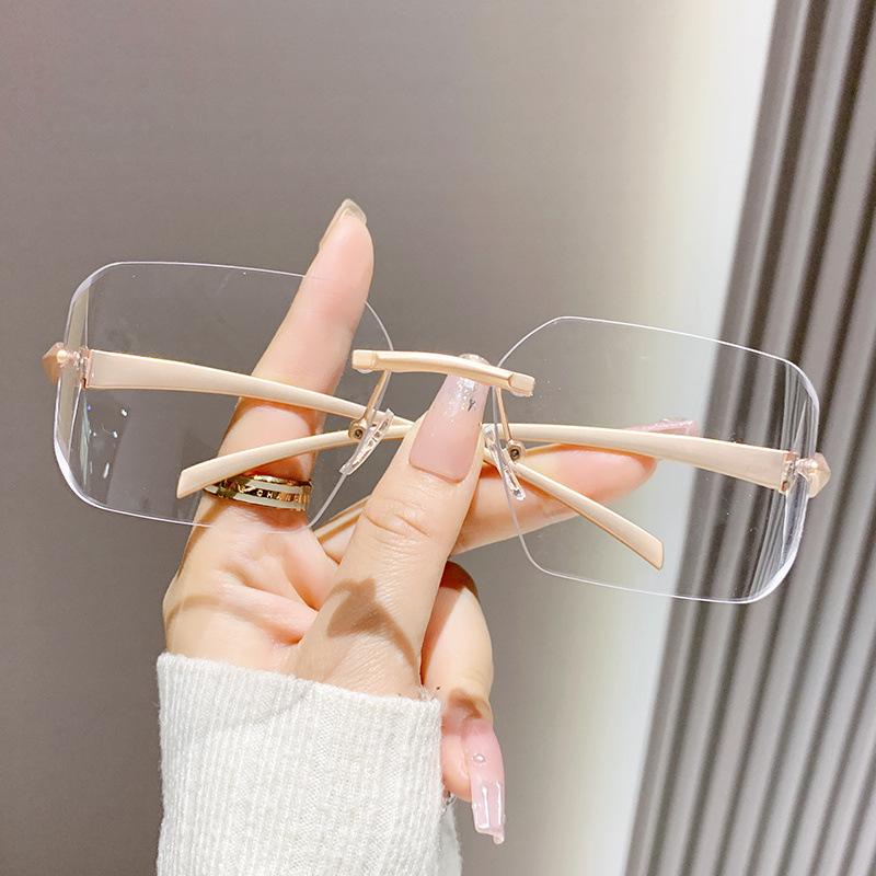 

Солнцезащитные очки без оправы в ретро-металлической оправе для женщин, тонкие, с круглым лицом, усовершенствованные солнцезащитные очки