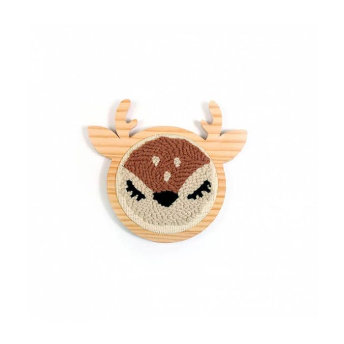Punch Needle Kit - GRAINES CREATIVES - Reh - 24x14x36cm - Gemischte Materialien beige