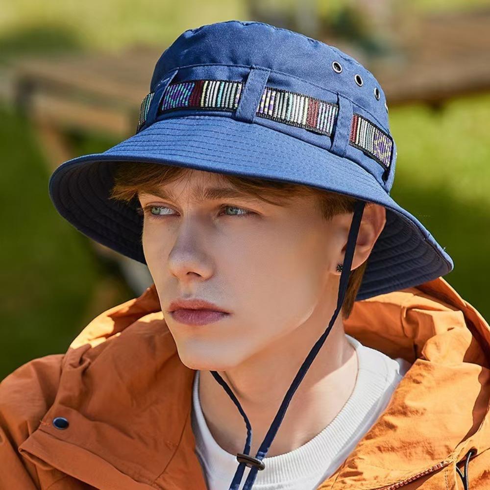 Fashion Sun Protection Sun Hats Breathable Quick-Dry Bucket Hat Adjustable Drawstring Fisherman Hats Outdoor