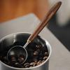 Nueva cuchara medidora de café de acero inoxidable con mango de madera de 25 ml, cuchara medidora de cuchara de café de mango largo de madera de nogal, herramientas de cafetería