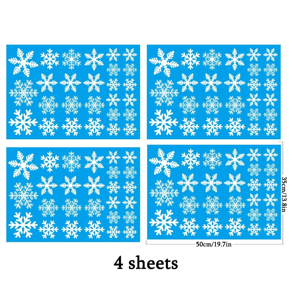 4ks Samolepky na okna Fólie na okna Vločky Dekorace na okna Statické samolepky na okna Párty dekorace Elektrostatické samolepky Samolepky na sklo okna