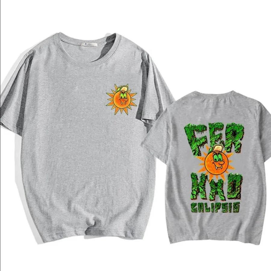 Rapper Feid Ferxxo T-shirts Ferxxocalipsis Album Merch Women Men Fashion Casual Short Sleeve Summer Oversized Tees Streetwear
