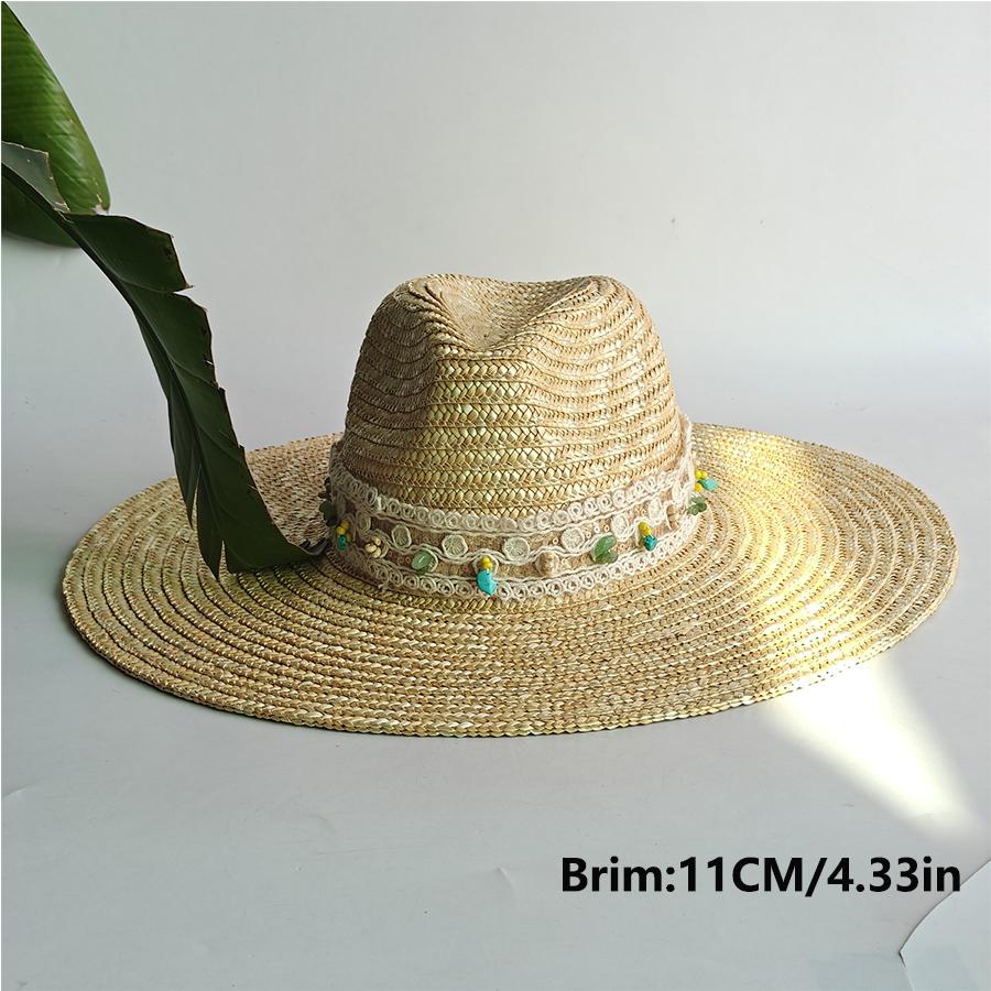 Cappello Estivo in Paglia Naturale Jazz Oversize Cappello Parasole Estivo Cappello da Sole per Uomo e Donna Cappello da Pesca