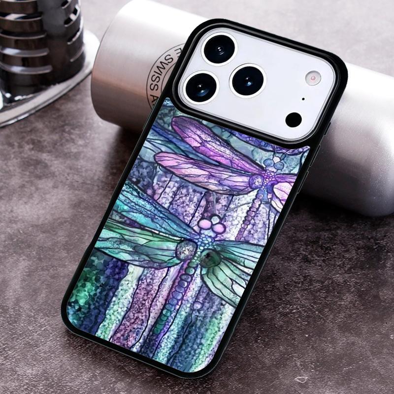 Luxury Dragonfly Phone Case for iPhone 17 16 15 Pro Max Air 14 13 12 11 Plus Shockproof Capa Cover
