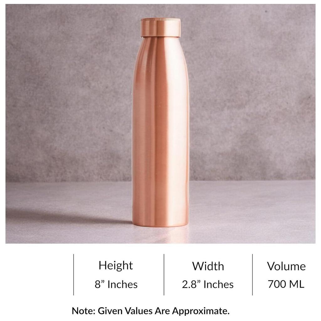 Pure Copper Seamless Doctor Bottle – 700 ML, Leak-Proof, Durable & Stylish Water Bottle, Perfect for Office, Gym, Home & Gifting
