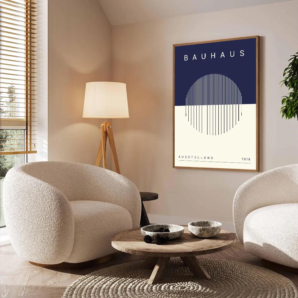 Modernist Bauhaus Geometric Canvas Poster Living Room Wall Art Retro Prints Mid Century Home Decorative Wall Art Painting