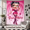 Custom Tapestry Wall Hanging, Betty Boop Personalized Name Text Home Wall Decor