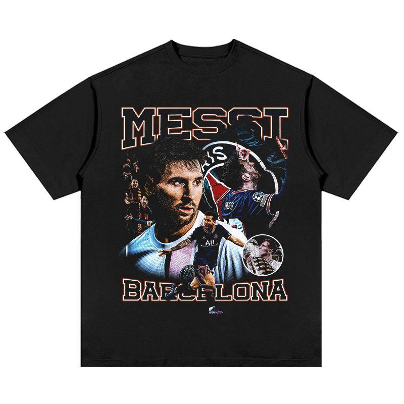 

Lionel Messi Football T Shirt Unisex Oversized Pure Cotton Short Sleeve Stylish Sportswear Top For Casual Daily Outfit 4XL
