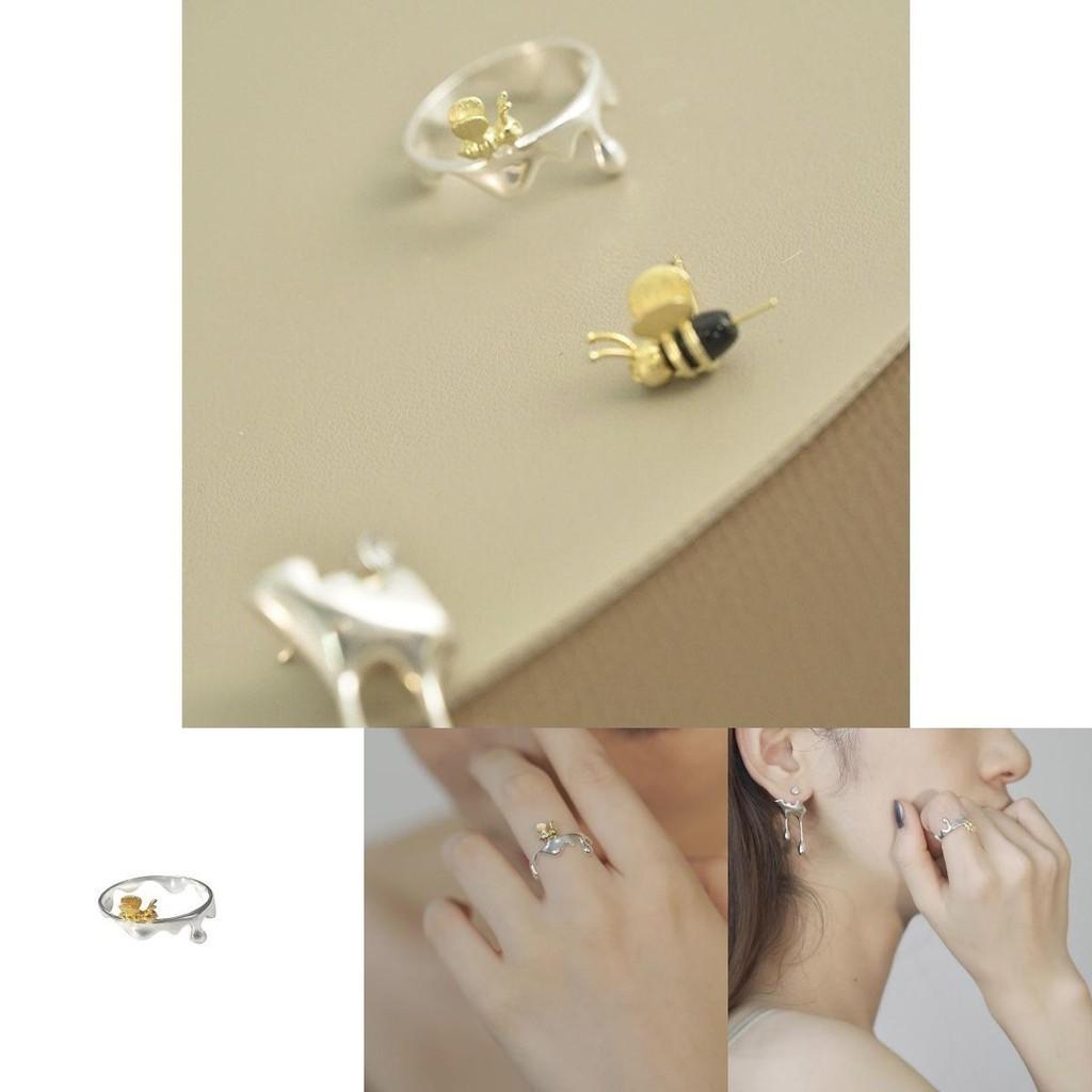 Korean Style Unique Bee Design Ring For Women Elegant Adjustable Copper Jewelry