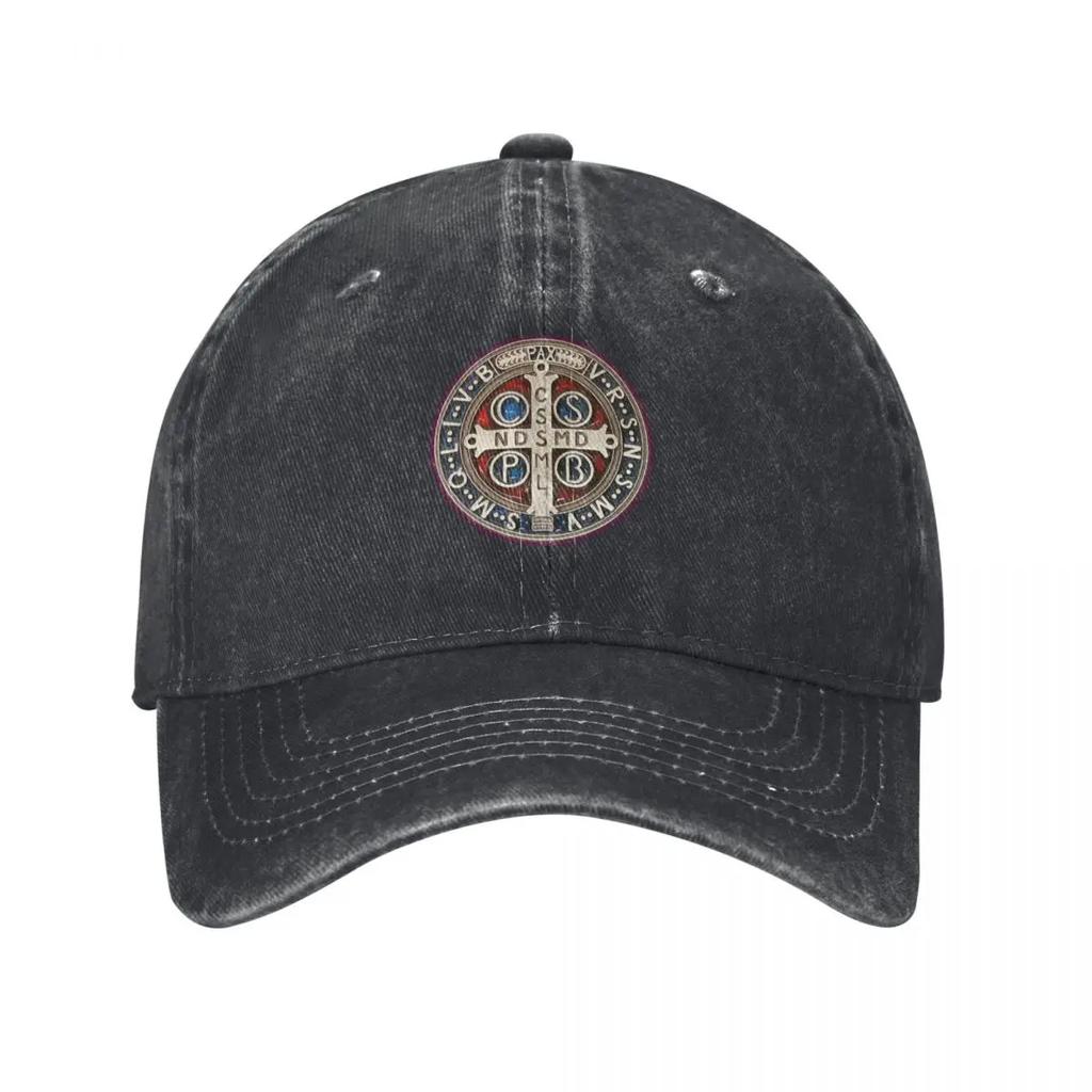 The Medal of Saint Benedict St Benedictmedal Baseball Cap Icon Hip Hop Sunscreen funny hat Womens Golf Clothing Unisexs