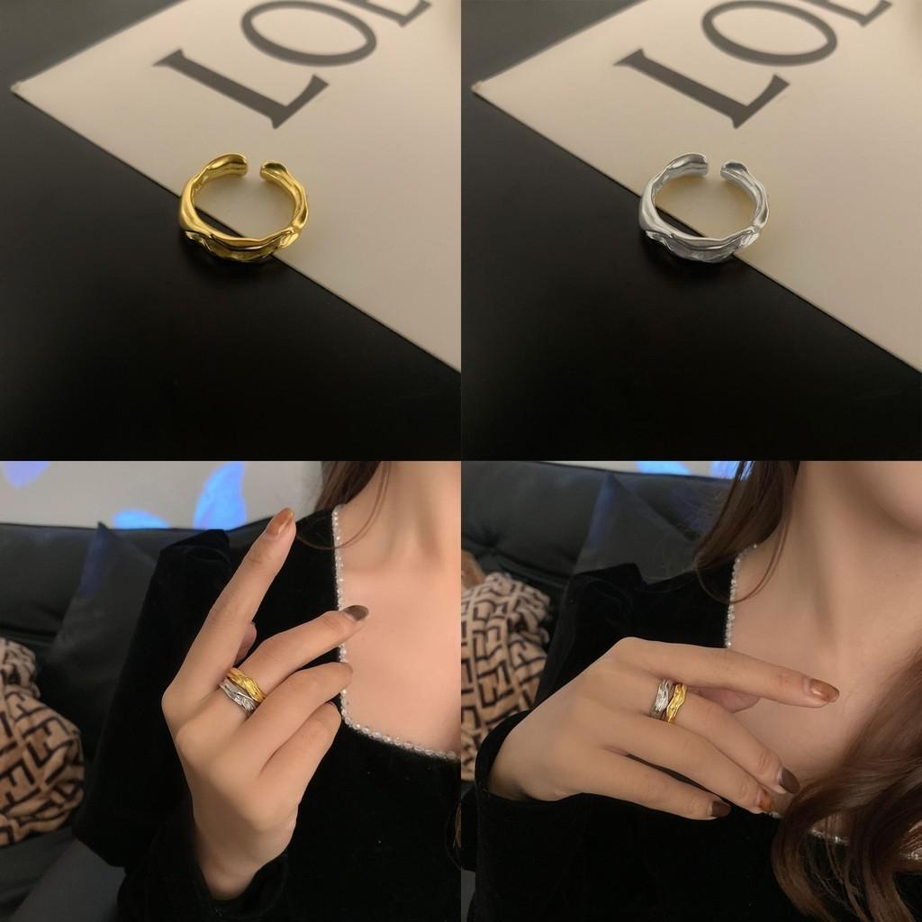Adjustable Inspired Retro Geometric Wave Ring In 925 Silver For Elegant Womens Wear
