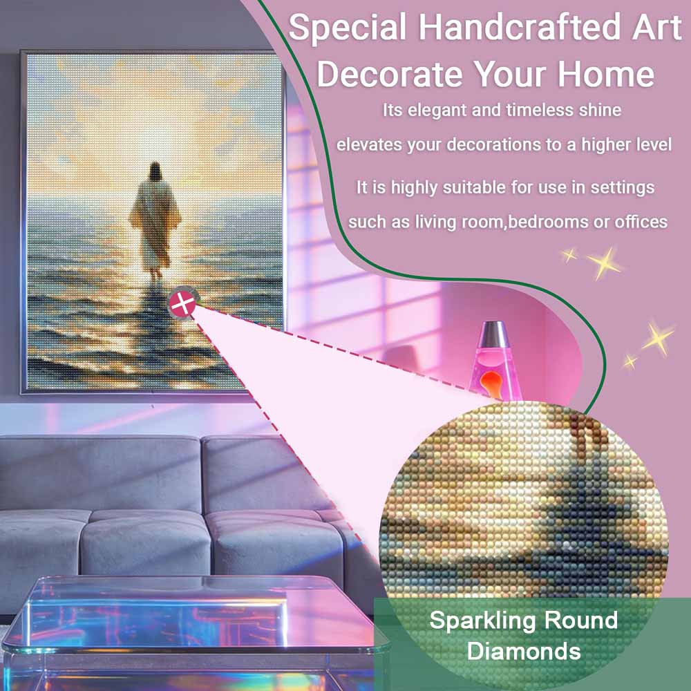 Diamantmalerei Jesus geht auf dem Wasser 5D DIY Heimzimmer Dekoration Set