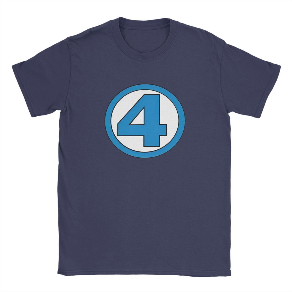 The Fantastic 4 T-Shirts Men  Vintage Cotton Tees Crewneck Short Sleeve T Shirts Birthday Gift Clothes