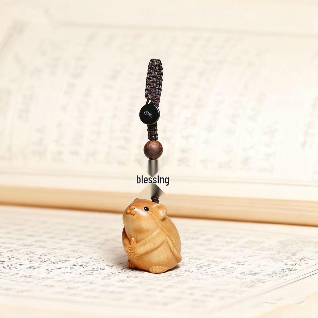 Zodiac Cartoon Wooden Couple Phone Charm & Keyring