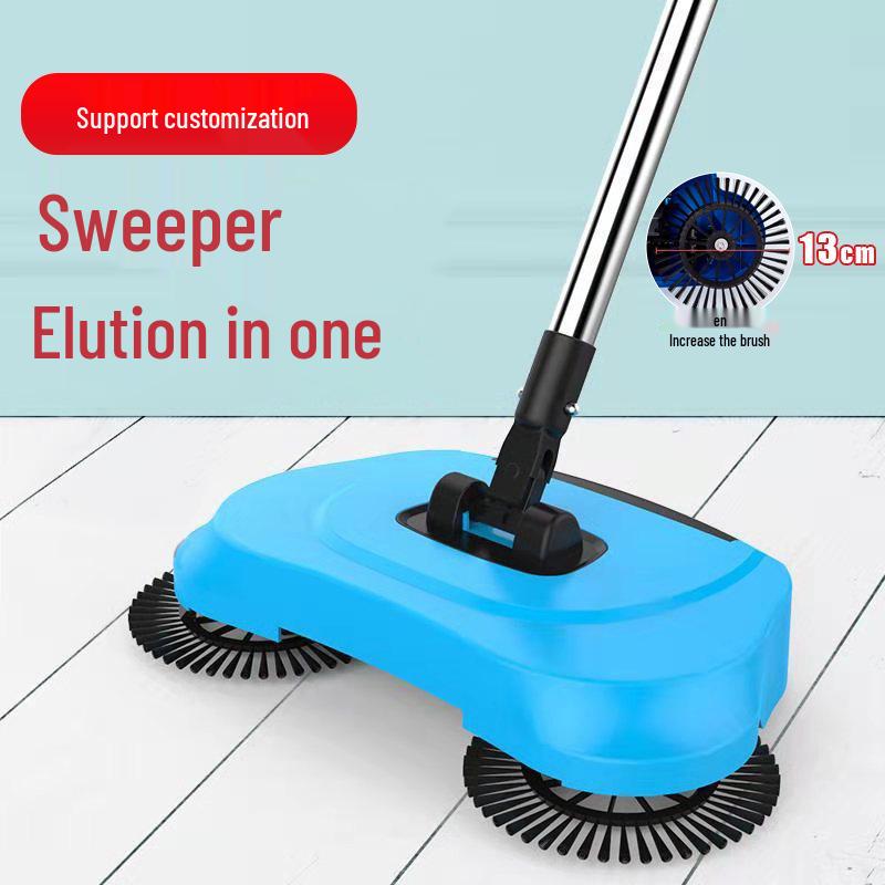 All-in-One Manual Sweeper: Push-Type Broom with Suction & Mopping for Household Cleaning