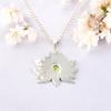 925 Sterlingsilber Grüner Peridot Edelstein Handgefertigt Lotusform Halskette Anhänger CP-23-6