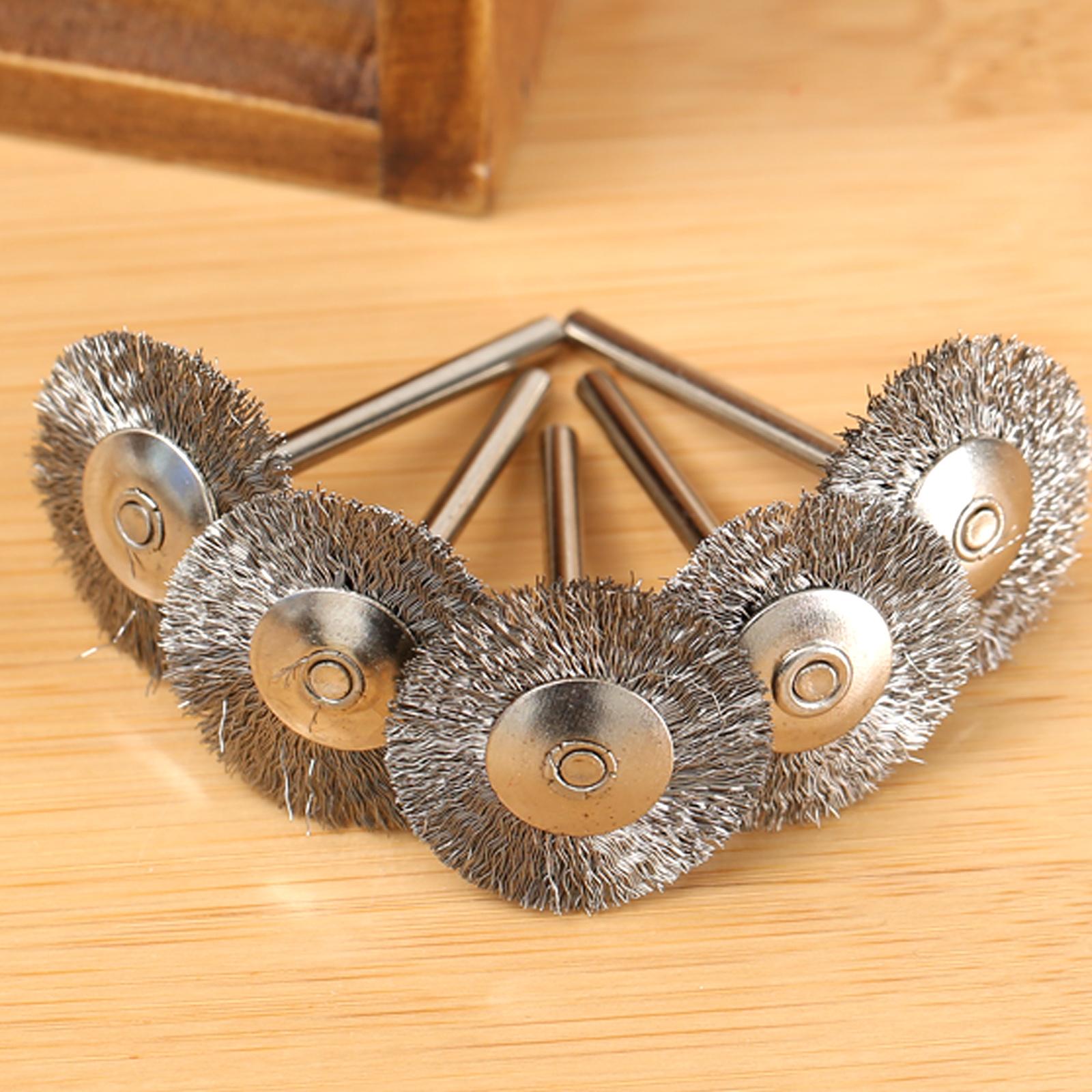 

5Pcs 25mm Stainless Steel/copper Wire Wheel Brushes for Dremel Accessories Polishing Brush for Mini Drill Grinder Rotary Tools