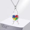 Collana a forma di puzzle a cuore in acciaio inossidabile Vnox, Ciondolo puzzle per la consapevolezza dell'autismo per ragazzi e ragazze, Gioielli alla moda Regali