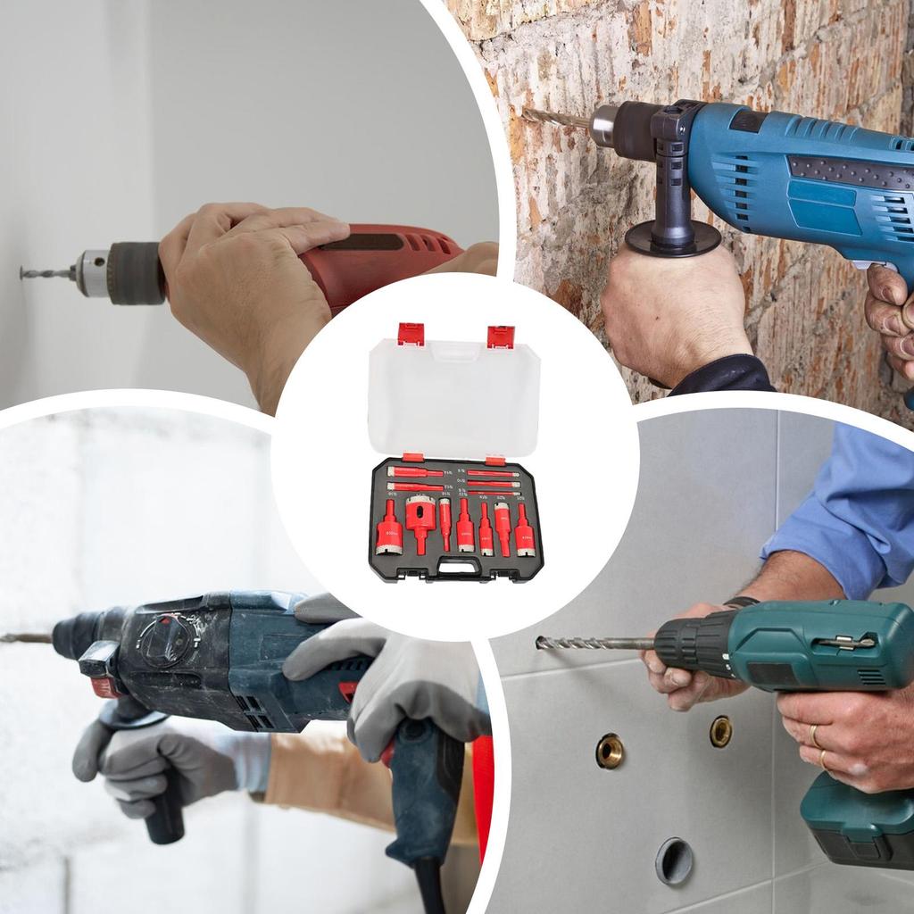 Hole Saw Set For Tile High-Precision With Case Drill Bits For Porcelain Tile For Home Renovation Wall Repair Electrical Wiring