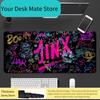 Jinx Graffiti Text Personalized Mouse Pad, Large Size, E-sports Gaming Desk Mat, Computer Office Keyboard Mat, Unisex