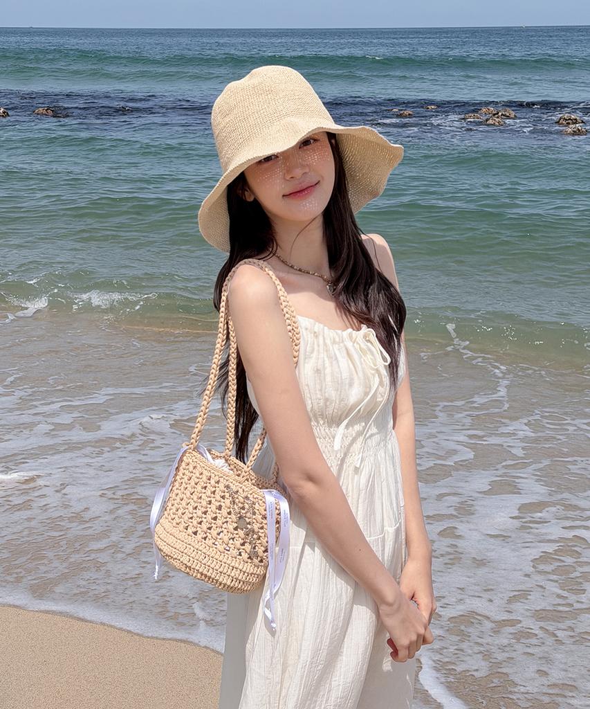Atil Studio Handmade Lumi Crochet Raffia Birkin Bag _ [Natural Beige]