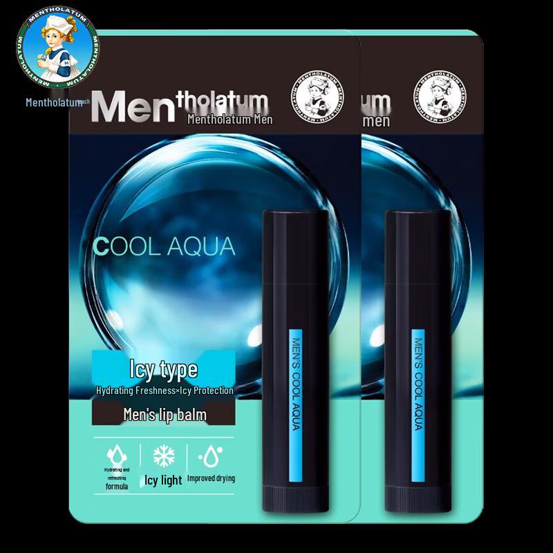 Охлаждающий бальзам для губ для мужчин Mentholatum, двойная упаковка