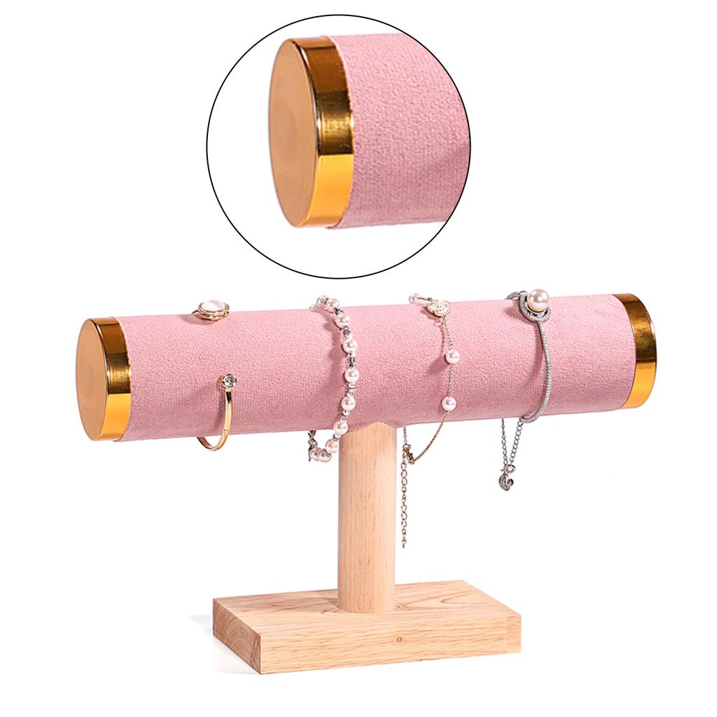 Solid Wood Bracelet Display Stand Wood Single Layer Bracelet Rack Portable Watch and Bangle Display Stand Holder