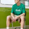 Li-Ning Sports Fashion Series Letter Print Casual Round Neck Short Sleeve T-Shirt Unisex Tops Pepper-Green AHSSA33-12