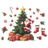 Christmas Tree Santa Claus Candy Gift Box Refrigerator Decorative Background Beautify Wall Stickers