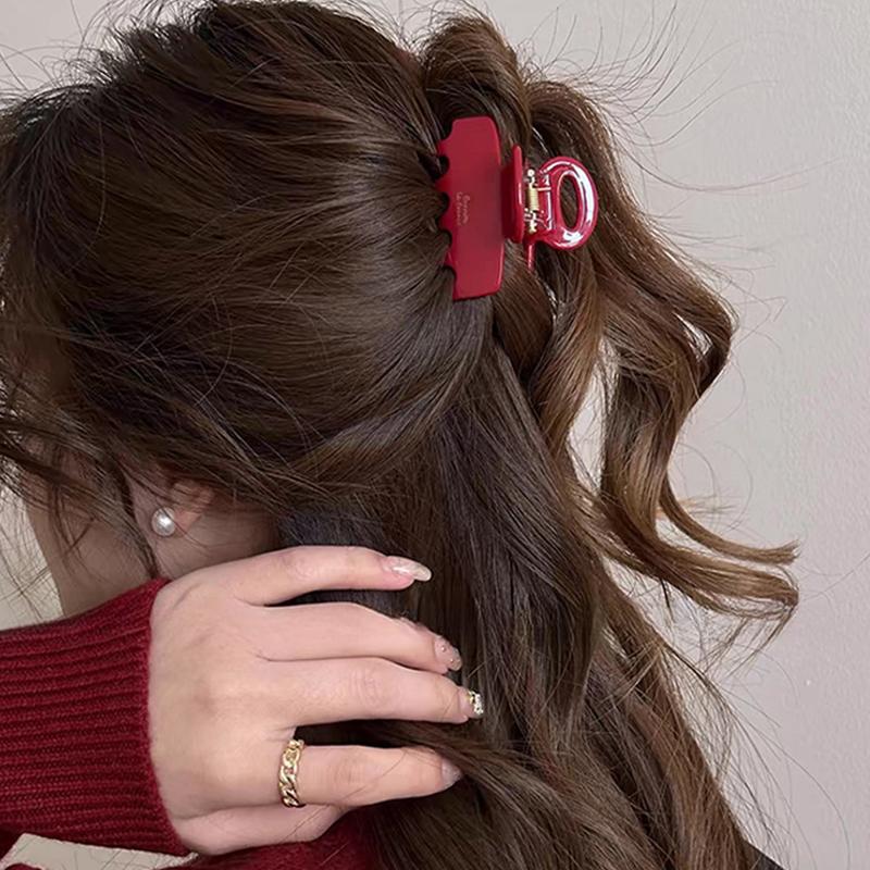 Granchi per capelli in acetato lunghi 5,5 cm Mollette rosse per ragazze e donne Accessori per capelli per legare i capelli Nuovo Fashon coreano