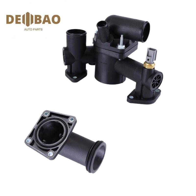 AJ89485 AJ87947 Thermostat Housing Assembly + Water Outlet For Jaguar S-Type XJ8 XJR 4.2L 2003-2005