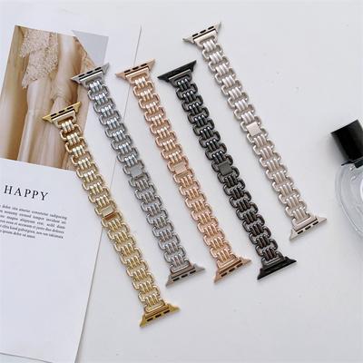 Luxury Stainless Steel Link Bracelet for Iwatch Strap of 44mm 42mm 40mm 38mm 41mm 45mm 49mm Iwatch8 7 SE 6 5 4 3 2 1Series