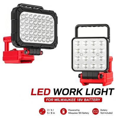 For Milwaukee LED Work Lamp 1/1/1/8 Inch 18V Battery Accessory Handheld Flashlight Cordless Work Light Camping Portable Lighting