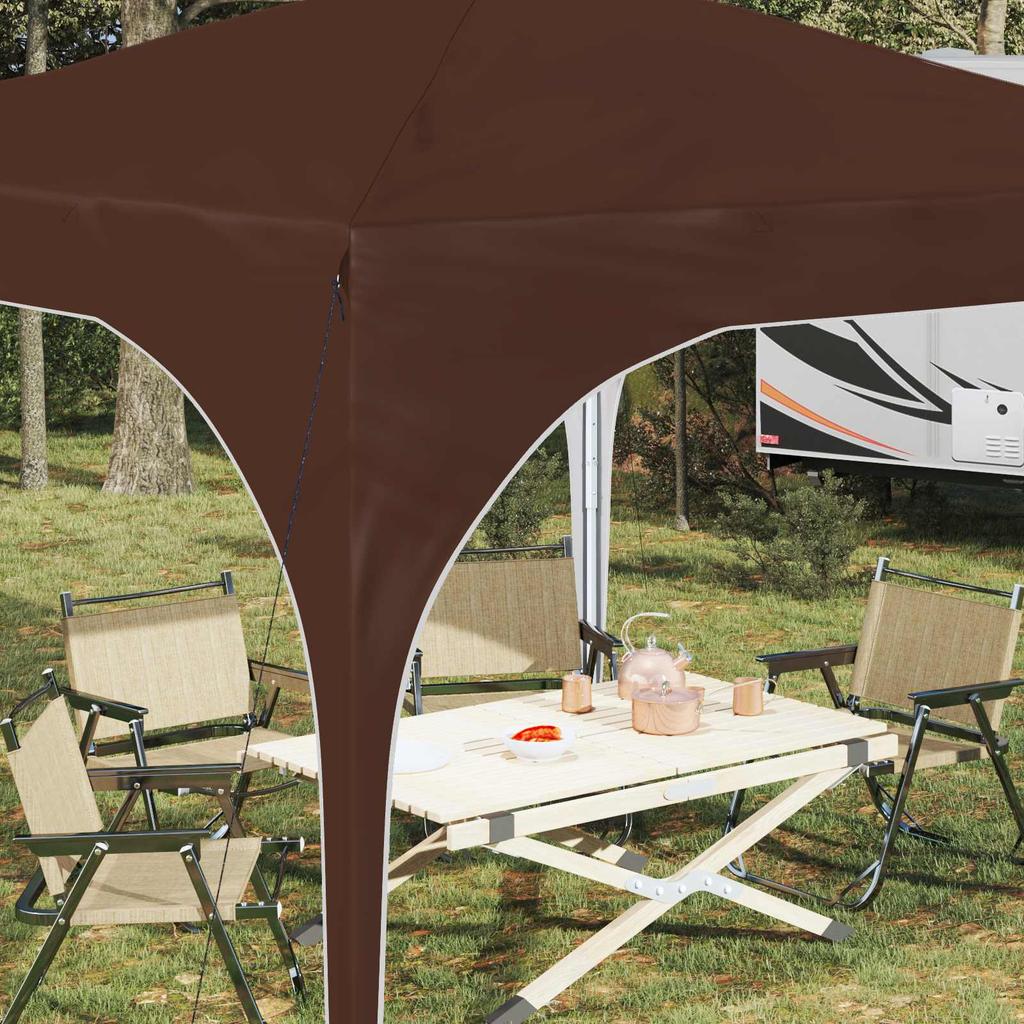 Pop Up Party Tent 290 X 290 X 245 Cm Brown