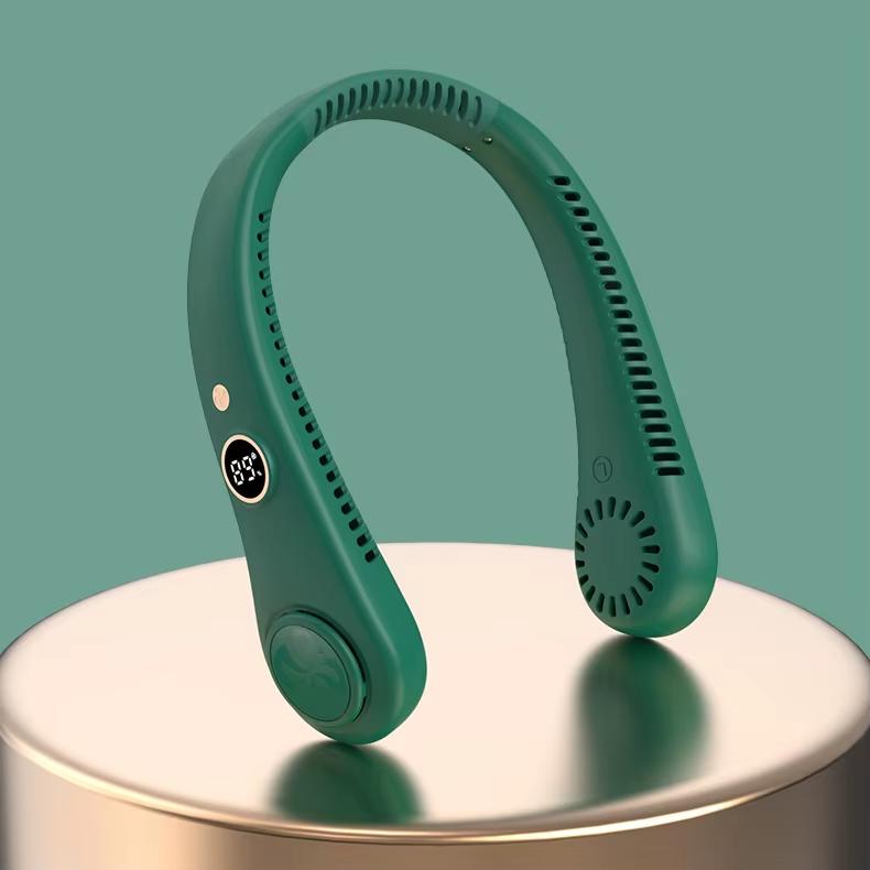 Hanging Neck Fan Digital Display Power Ventilador Bladeless Neckband Fan Portable Mini Air Cooler USB Rechargeable Electric Fans