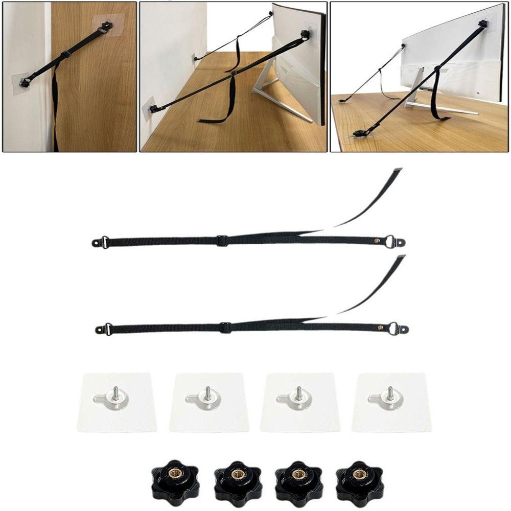 2Pcs Anti-Tip Furniture Mounting Strap Kit Adjustable TV Harness for Baby Proofing