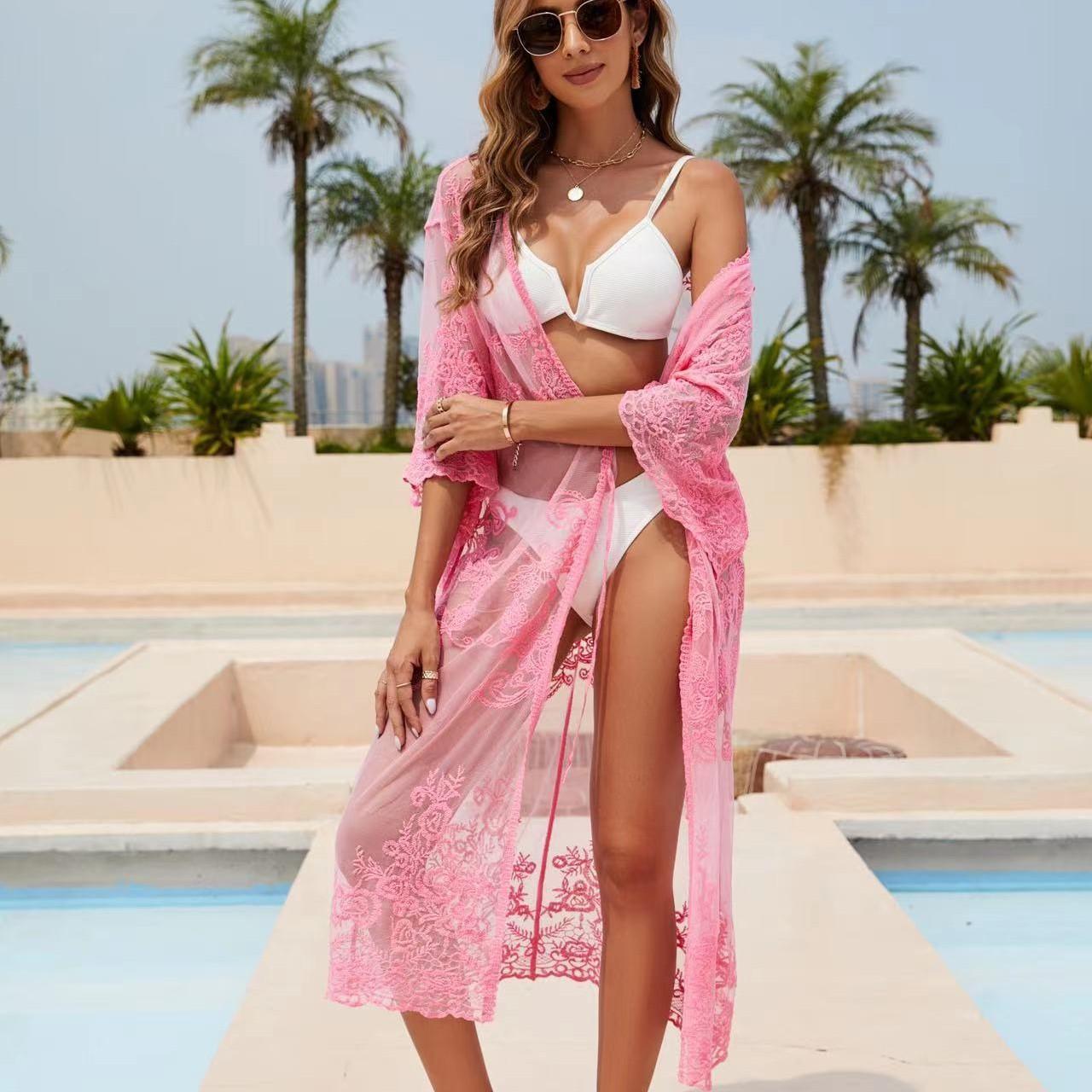 

Женское кружевное кимоно, блузка, пальто в стиле бохо, кафтан, накидка, кардиган, пляжная накидка, топ