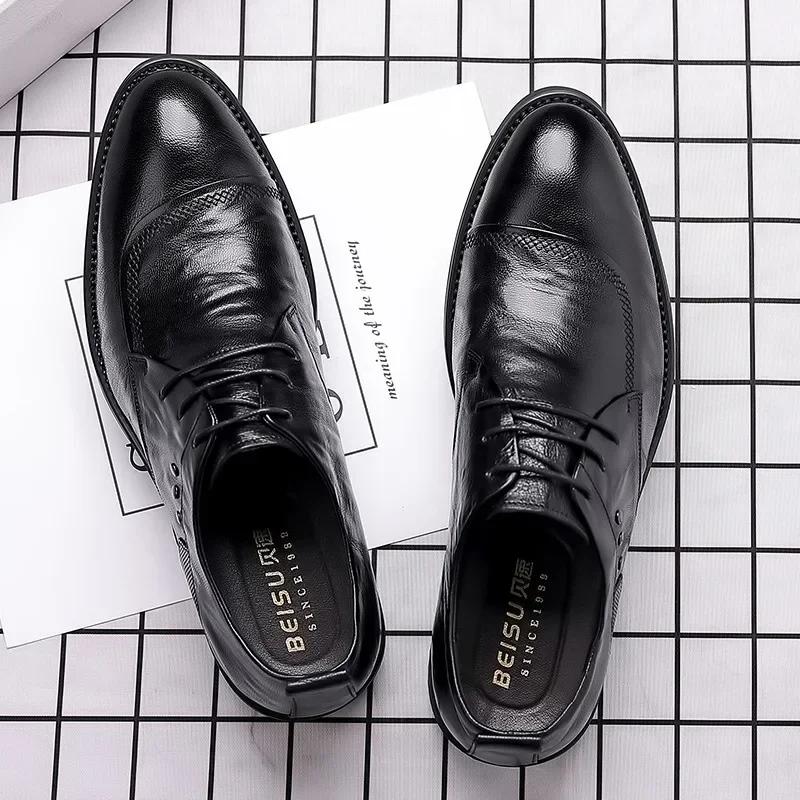Fashion Handcrafted Mens Oxford Shoes Genuine Calfskin Leather Brogue Dress Shoes Classic Business Formal Shoes Man 2025