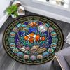 Ocean Life Glass Round Area Rug Under Office Chairs Bedroom Living Room Home Decor